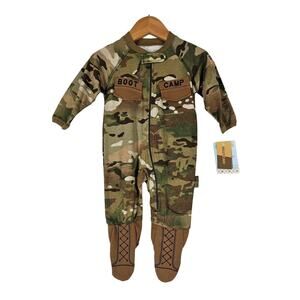 TINY TROOPER BABY MULTICAM CAMOUFLAGE CRAWLER WITH BOOTS - SIZE 3/6